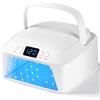 JODSONE Lampada Unghie UV LED Professionale, Built-in Grande Spazio Maniglia Portatile anteriore e posteriore Doppio Display Professionale Smalto Gel Ad Asciugatura Rapida