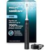Philips Sonicare Spazzolino elettrico serie 4100 - Spazzolino sonico con tecnologia sonica avanzata, sensore di pressione, due impostazioni di intensità, Smartimer e Quadpacer, nero, modello HX3681/24
