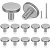 YSDMY 12 Pezzi Pomelli per Mobili,Pomelli Neri Pomelli Cucina 30mm Rotondo Maniglie per Mobili con Due Vite di Diverse Dimensioni, per Armadio Mobili(Argento)