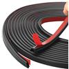 JRSHIRLEYLTD Nastro di tenuta per porta, guarnizioni finestre, guarnizione porta, resistente alle intemperie, 7 m, in gomma nera a forma di D, per finestre, porte, ante dell'armadio, finestre scorrevoli, mobili