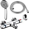 DP Griferia DP rubinetteria - Set termostatico Extremadura, con manico, Flexo e supporto inclusi.
