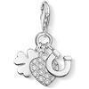 Thomas Sabo Ciondolo da Donna, Argento 925, Clover, Gem Heart, HorseShoe Charm
