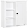 Homcom Mobile bagno mobiletto bagno mobile salvaspazio bagno mobiletto arredo bagno pensile da bagno armadietto sospeso legno bianco