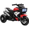 HOMCOM Moto Elettrica per Bambini 3-5 Anni (max. 25kg) con 3 Ruote, Luci e Suoni, Batteria 6V, Rosso, 86x42x52cm|Aosom