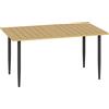 Outsunny Tavolo da Giardino Resistente alle Intemperie con Foro per Ombrellone, in Acciaio, 150x90x73 cm, Marrone | Aosom Italy