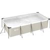 Outsunny Piscina Smontabile Tubolare 6075 L con Telaio Metallico, Toppa di Riparazione, senza Depuratrice, 394,5x208,3x80,5 cm, Grigio | Aosom Italy