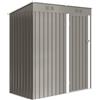 Outsunny Capanno da Giardino in Metallo Adossabile con 2 Griglie di Aerazione e Tetto Inclinato Anti-UV, 163x90x179 cm, Grigio Chiaro | Aosom Italy