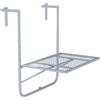 Outsunny Tavolo da Balcone Pieghevole 4-Veloce Regolabile in Altezza, Tavolo Sospeso in Metallo, Resistente alle Intemperie, 60x40 cm, Grigio | Aosom Italy