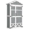 Outsunny Casetta da Giardino in Legno, Armadio per Attrezzi con 4 Ripiani e Tetto in Metallo Zincato, 105x55x179 cm, Grigio | Aosom Italy