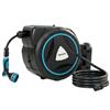 Outsunny Avvolgitubo Irrigazione da Parete Automatico 23+2 m, Avvolgitore Automatico Pistola Irrigazione, 10+2 Modalità, 55x31x50 cm, Blu | Aosom Italy