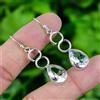 Wonderfull Topazio Bianco Gemma 925 Argento Sterling Fatto a Mano Orecchino D-6