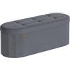 SONGMICS Cassapanca, Pouf Contenitore, Poggiapiedi Pieghevole, Montaggio Facile, per Soggiorno, Ingresso, Camera da Letto, in Velluto, Capacità110 L, 38 x 110 x 38 cm, Grigio Ardesia LSF297GN01
