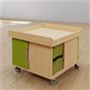 NOWA SZKOLA Tavolo Gioco su Ruote per Bambini con Ante e Contenitori - Mobile Montessori 2 in 1