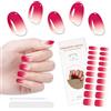 JSRQT 20 Pezzi Strisce in Gel UV per Unghie, Smalto Adesivi Unghie in Gel UV Rosa Sfumato Donne Ragazze, Decalcomania Autoadesiva Nail Sticker Strisce Full Cover, Decorazioni per Manicure con Dita
