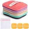 UOCAI 7 panni struccanti riutilizzabili, 10 * 12 cm salviette struccanti per viso, asciugamani morbidi e lavabili in microfibra per viso, occhi, labbra