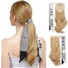 Gkaopi Coda Capelli Extension di Clip, 40cm Velcro Wrap Ponytail Extension Posticci per Capelli,Ondulato Naturale Sintetico Parrucchino Coda di Cavallo Extension Ponytail per Donne
