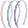 Molain 3 cerchietti glitterati, graziosi cerchietti antiscivolo in plastica con denti per bambini e bambine