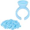 Yinhing 300PCS Tazze per Anelli per Tatuaggi Porta Colla, Tazze per Colla per Estensione Ciglia in Plastica, Tavolozza Colla per Ciglia Trucco con Anelli Adesivi per Nail Art Estensione