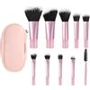 OFFCUP Set Pennelli Trucco, 8 Set di Pennelli Mini Pennelli Make Up da Viaggio, Set Pennelli Make Up per Fondotinta Ombretto Cipria Fard Contouring E Correttore, Borsa per Il Trucco Inclusa
