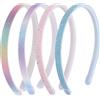 Molain 4 Pezzi Fasce per Capelli Glitter, Simpatiche Fasce in Plastica Antiscivolo in Plastica con Denti Fasce per Capelli Bambini Ragazze Accessori per Capelli per Ragazze Piccole