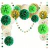 FORMVERSITY 22 Pezzi Decorazioni Festa, Fiori di Carta Per Decorazioni Compleanno, Battesimo Bimbo, Matrimonio e Altro, Verde, Oro, Giallo, Carta, 30 cm