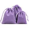 Duories 6 sacchetti in velluto, piccoli sacchetti in tessuto con coulisse, sacchetti regalo in velluto, da riempire per gioielli, matrimoni, Natale, compleanni, feste, 12 x 15 cm, viola chiaro