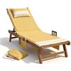 SIEGENTHAL® Telo da spiaggia con cuscino, passanti di fissaggio e pratiche tasche laterali, asciugamano per hammam con sacchetto, telo da spiaggia, telo da picnic, 70 x 185 cm, giallo