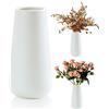 Gohytal Vaso bianco alto 20 cm, vasi per erba della pampa, fiori secchi, vaso di fiori freschi, vaso di fiori in ceramica per decorazione soggiorno/camera da letto/tavolo/ufficio/tavolo da pranzo