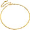ChainsPro Collana da Donna Serpente Piatta 3mm/5mm Larghezza in Acciaio Inox, Collana Snake Semplice, Girocollo, Choker per Ragazze, Colore Argento/Nero/Oro/Oro Rosa, 46cm, Acciaio inossidabile