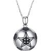 LOVANS Collana con ciondolo a forma di calcio 3D da uomo, per bambini, ragazzi, palloni da calcio, collane, gioielli per donne, regali di compleanno di Natale per il figlio (D)