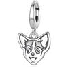 Kerraom Charm Bracciale con ciondolo a forma di cane, per bracciale e collana, in argento 925, con chiusura a clip, per donne, cuccioli, gioielli di compleanno, Argento