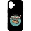 Vintage Clothing Store Custodia per iPhone 16 Florida Miami Vintage Sport Car Retro Tramonto Palme