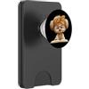 Bookworm Teacher Theme Library Reader Gr Ritratto grafico di Fluffy Puppy, libro aperto, amante del cane PopSockets PopWallet per MagSafe