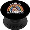 Yorkshire Terrier Puppy Lover PS A Tail of Happiness, cane Yorkshire Terrier, stile retrò, arcobaleno PopSockets PopGrip Adesivo
