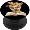 Teacher Student Reader Library Bookworm Ritratto grafico dell'amante degli animali della lettura del libro aperto del lama del PopSockets PopGrip Adesivo