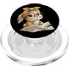Teacher Student Reader Library Bookworm Coniglietto aperto lettura libro animale amante grafico ritratto coniglio PopSockets PopGrip per MagSafe