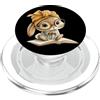 Teacher Student Reader Library Bookworm Coniglietto aperto lettura libro animale amante grafico ritratto coniglio PopSockets PopGrip per MagSafe