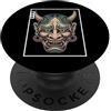 TOKYO WAVES Oni Mask Designs Maschera giapponese del diavolo Hannya giapponese Oni Maschera Yokai Oni PopSockets PopGrip Adesivo
