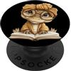 Bookworm Teacher Theme Library Reader Gr Baby Reptile Libro Aperto Lettura Grafica Lucertola Oversize PopSockets PopGrip Adesivo