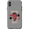 Vintage 1950s Pinup Rockabilly Dress Clo Custodia per iPhone X/XS Rockabilly Feeling Lucky Devil Dadi 50s Retro Vintage Casino