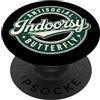 Antisocial & Introverts Designs Men Wome Spilla retrò vintage introverso Indoorsy Antisociale Farfalla PopSockets PopGrip Adesivo