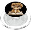 Bookworm Teacher Theme Library Reader Gr Baby Reptile Libro Aperto Lettura Grafica Lucertola Oversize PopSockets PopGrip per MagSafe