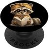 Bookworm Teacher Theme Library Reader Gr Baby Raccoon Piccolo Libro Lettura Animale Amante Grafica Rotonda PopSockets PopGrip Adesivo