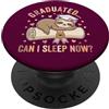 Funny Lazy Girl Graduation Sloth Class o Pigro Ragazza Bradipo Laureato Posso Dormire Ora Liceo College PopSockets PopGrip Adesivo