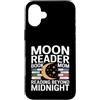 Midnight Reading Bookworm Books Custodia per iPhone 16 Plus Moon Reader Book La mamma legge oltre la mezzanotte