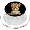 Bookworm Teacher Theme Library Reader Gr Baby Horse Piccolo Libro Lettura Grafica Ritratto Grande Occhiali PopSockets PopGrip per MagSafe