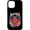 TOKYO WAVES Oni Mask Designs Custodia per iPhone 12 mini Yokai Oni - Maschera da diavolo giapponese con fiori di ciliegio