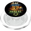 Runners Accessories Art Gifts for Women Corridore divertente da corsa, con scritta Eat Sleep Run Repeat, idea regalo PopSockets PopGrip per MagSafe