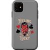 Vintage 1950s Pinup Rockabilly Dress Clo Custodia per iPhone 11 Rockabilly Feeling Lucky Devil Dadi 50s Retro Vintage Casino