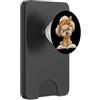 Bookworm Teacher Theme Library Reader Gr Ritratto grafico di Fluffy Puppy, libro aperto, amante del cane PopSockets PopWallet per MagSafe